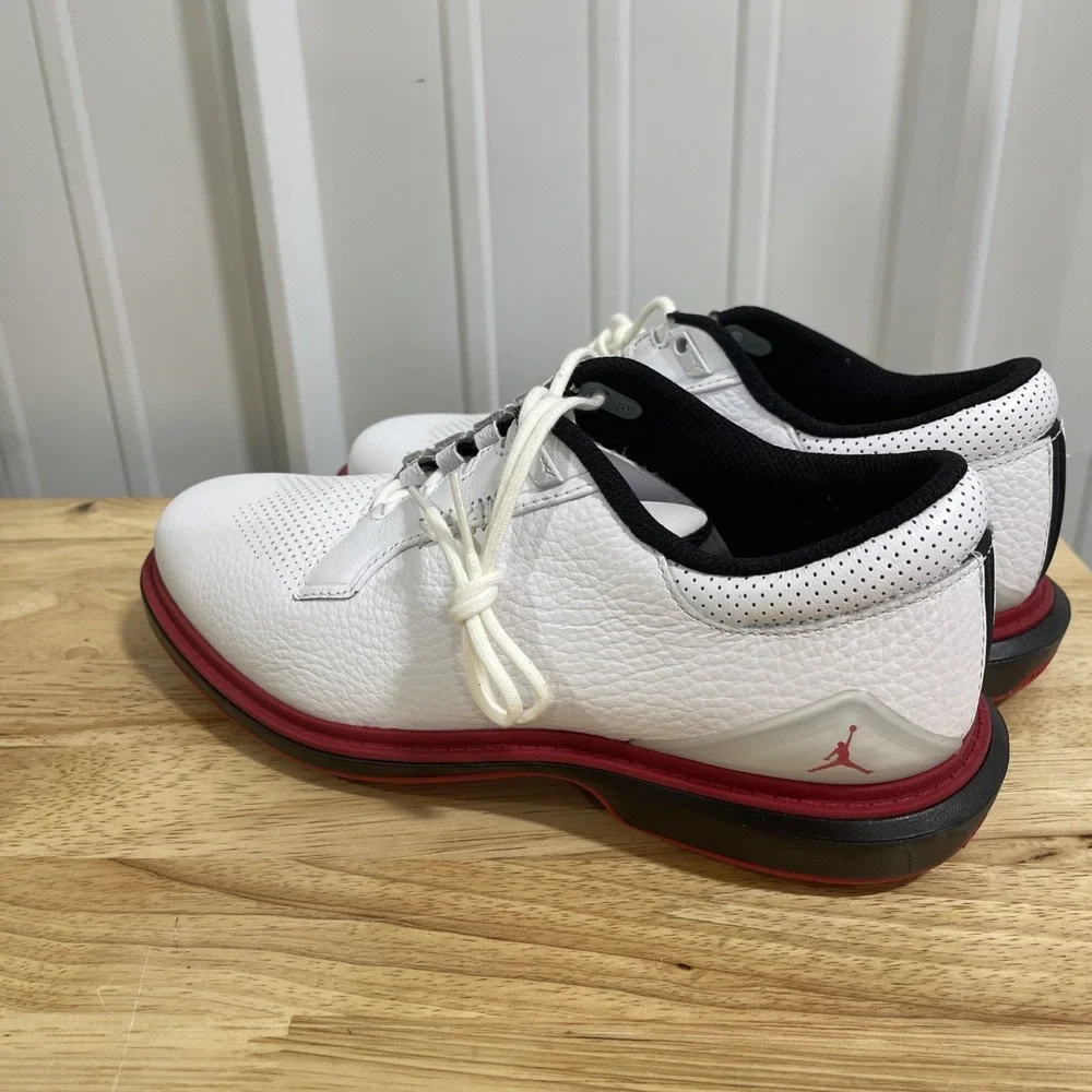 Nike Jordan ADG 5 White Red Men Golf Sports Shoes Spikes FQ6642-103 Size 7.5